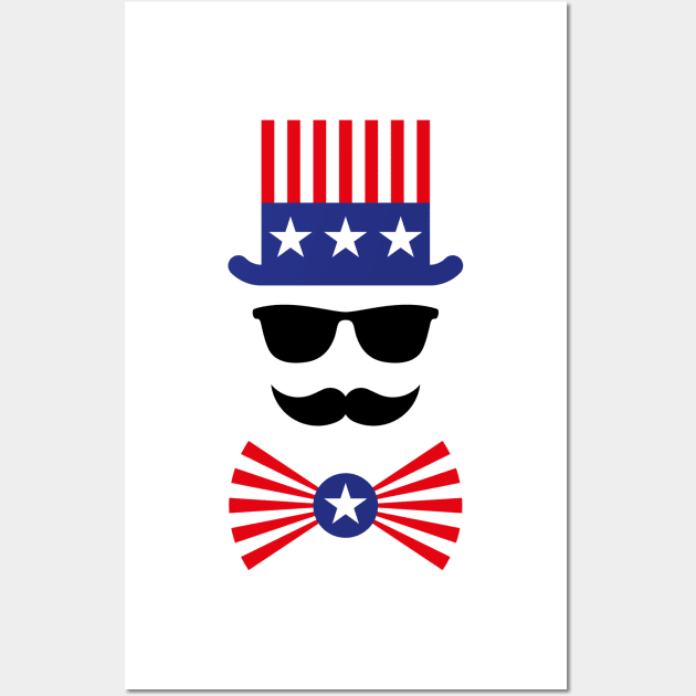 American Mustache (Hipster / Mustached / Beard) Wall Art by MrFaulbaum